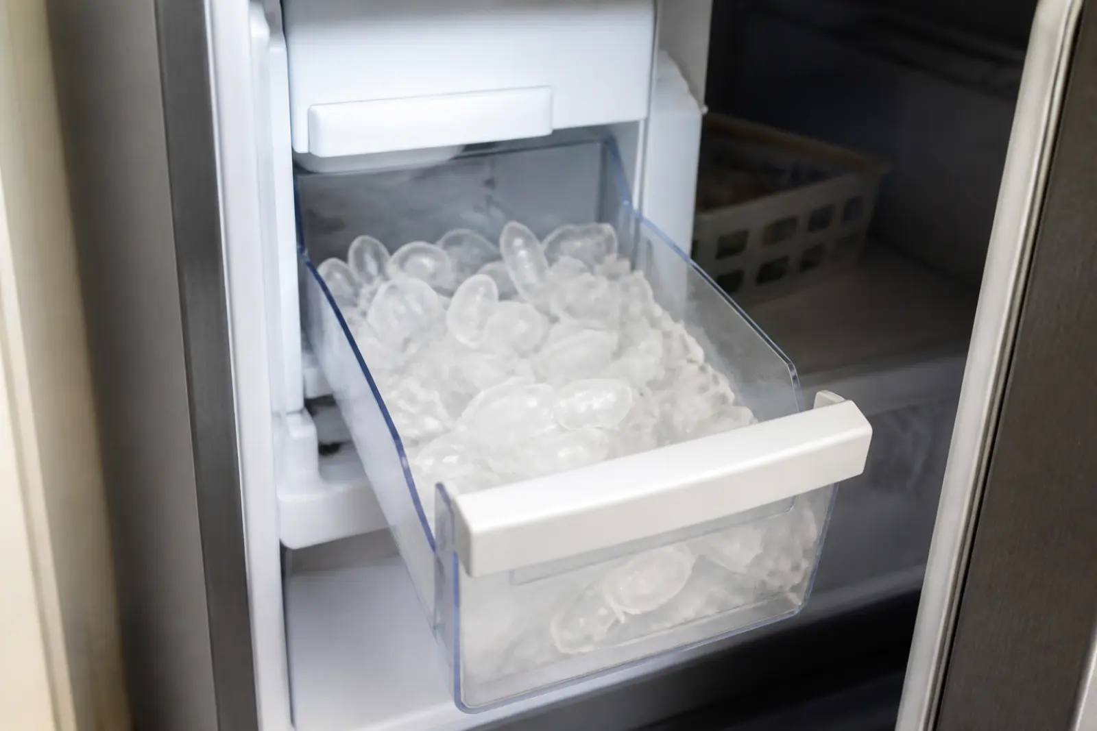 Ice bin from a long-serving Exeter refrigerator